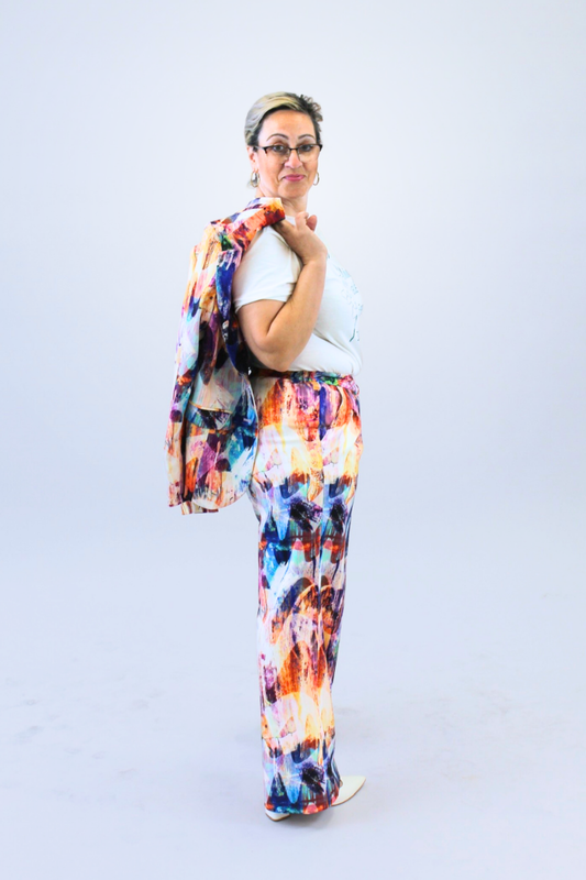 Muse Trousers — women's printed work trousers Australia | Peak Women