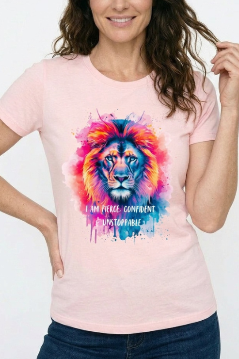 I am Fierce, Confident & Unstoppable T-shirt Pink