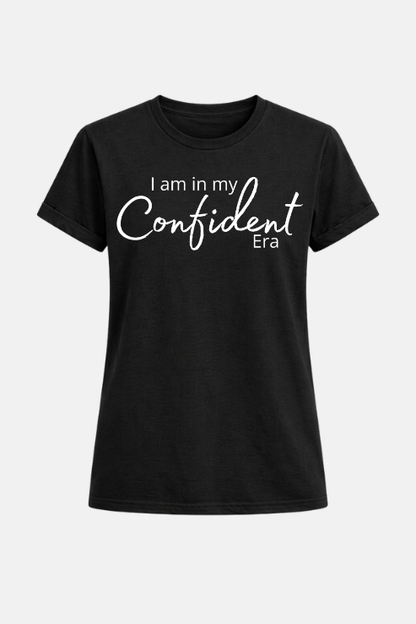 In My Confident Era affirmation t-shirt black — women's slogan tee Australia | Peak Women