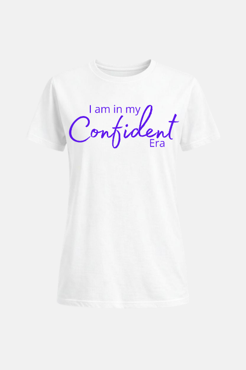 In My Confident Era affirmation t-shirt white — women's slogan tee Australia | Peak Women