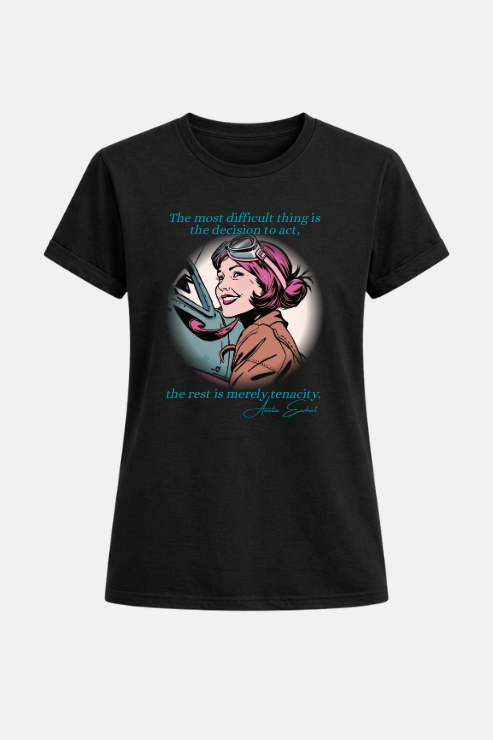 Amelia Earhart T-shirt Black