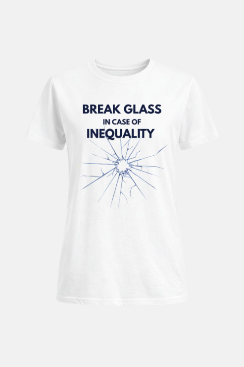 Break Glass in Case of Inequality affirmation t-shirt white — women's slogan tee Australia | Peak Women