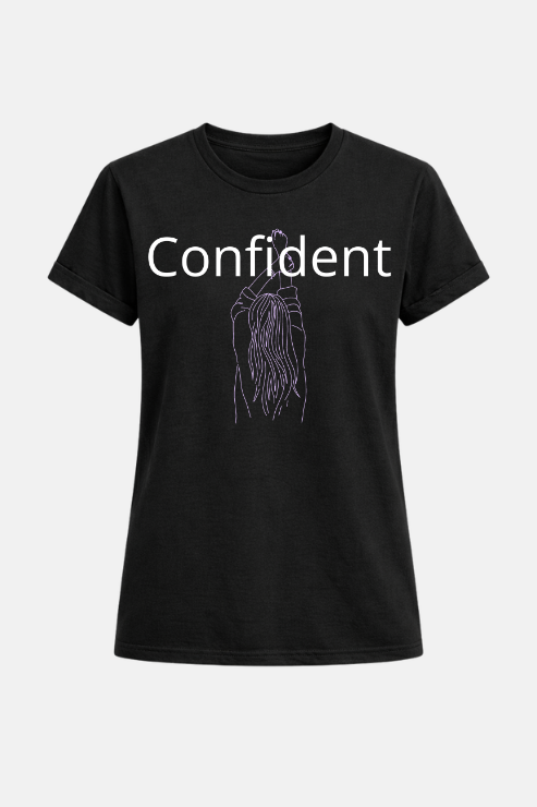 Confident affirmation t-shirt black — women's slogan tee Australia | Peak Women
