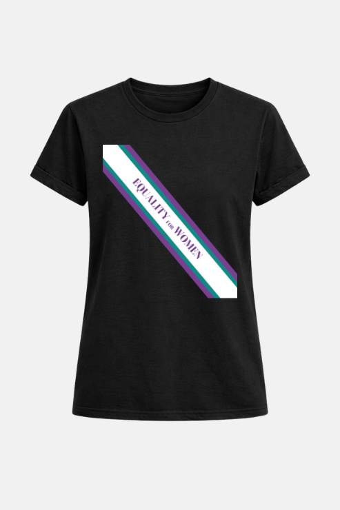 Equality for Women affirmation t-shirt black — women's slogan tee Australia | Peak Women
