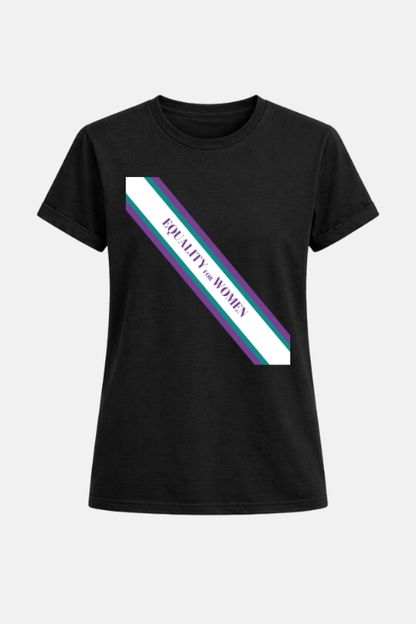 Equality for Women affirmation t-shirt black — women's slogan tee Australia | Peak Women