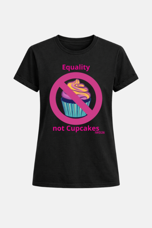 Equality not Cupcakes affirmation t-shirt black — women's slogan tee Australia | Peak Women