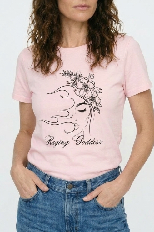 Raging Goddess T-shirt Pink